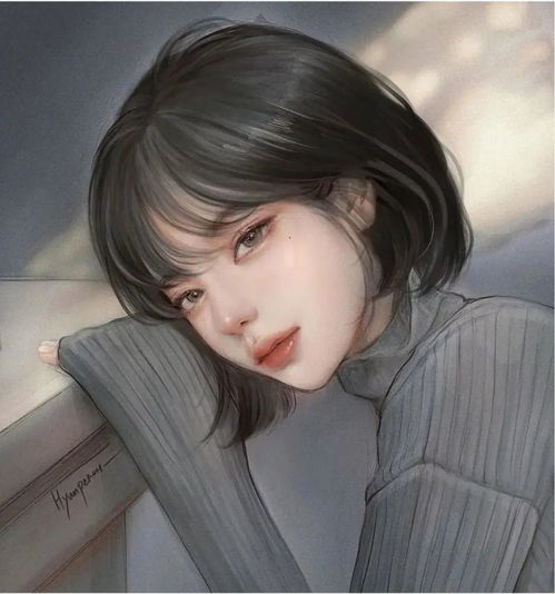 头像女生简约时尚冷色调精选冷色调头像女生手绘