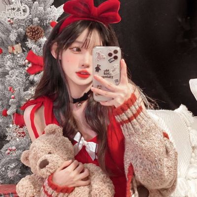 2021圣诞节最新超级甜的女头很甜的红色系高级感的女头