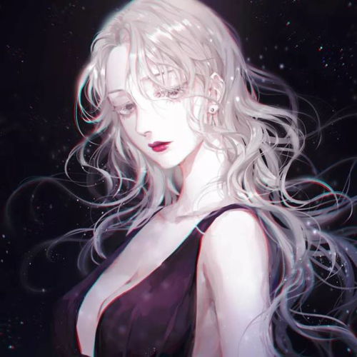 紫色系霸气女头像二次元