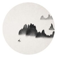 道系古风头像水墨画
