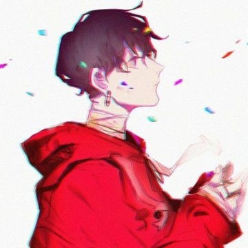 红色系高冷男生动漫头像,卡通头像图片