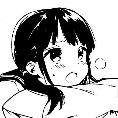 日系黑白二次元女生可爱动漫头像