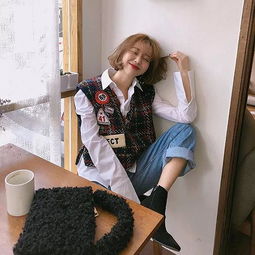 40套甜美又实穿的韩系搭配,短发女生的穿搭教科书