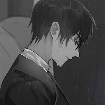 丧系男头暗黑系伤感黑白动漫男生头像