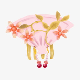 粉色的小花发簪插画图片素材其他格式下载动漫人物大全
