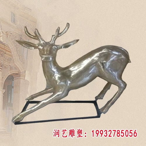 户外不锈钢镜面鹿雕塑别墅园林景观贵港白钢鹿雕塑加工厂
