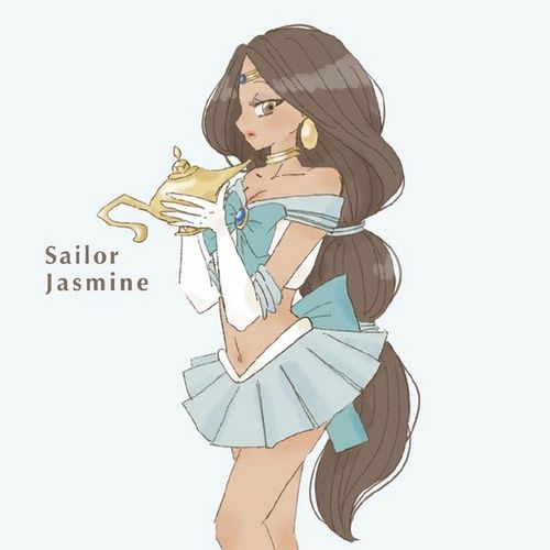 看惯了日常风格的迪士尼公主,突然变身美少女战士,全员过于可爱