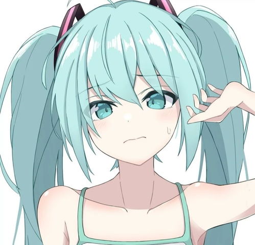 动漫女头一组蓝色系的初音未来头像