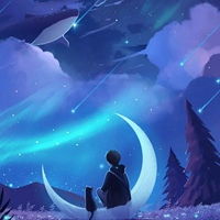 情侣头像星空星空背影一男一女情侣头像