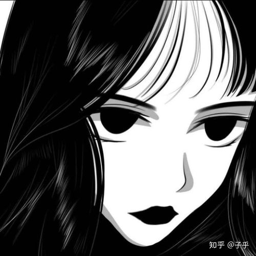 纯黑头像女动漫