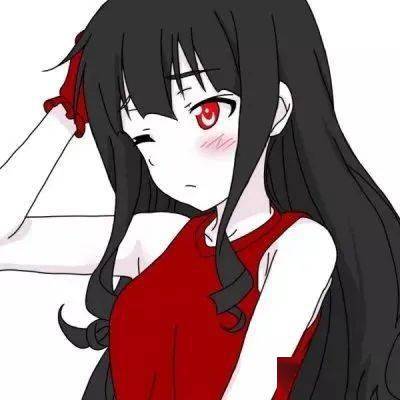 红色系动漫女生头像