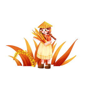 抱着草莓的小女孩漫画图片