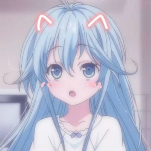 蓝色系动漫女生头像