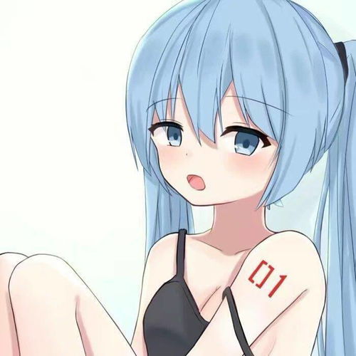 唯美蓝色动漫女生头像