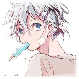 那个咬着蓝色冰棍的男生头像动漫
