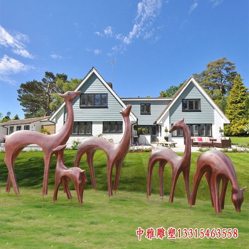 玻璃钢仿铜小鹿资阳铜雕鹿雕塑厂
