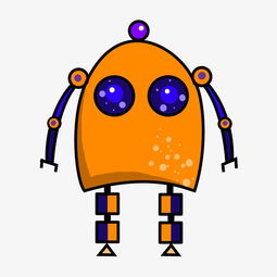 橘色可爱机器人卡通插画图片素材其他格式下载动漫人物大全