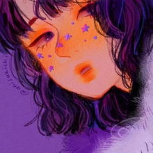 创意这些潮流时尚风的梦幻紫系列人物插画,神秘又吸睛