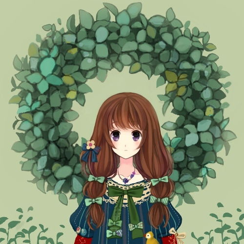 二次元美少女绿色调堆糖,美好生活研究所