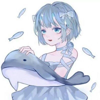 蓝色系小清新动漫女头