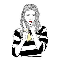 女生头像素描头像简单好看找什么都好千万别找依靠