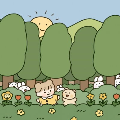 可爱绿色系治愈系插画背景图可微信头像我要个性网